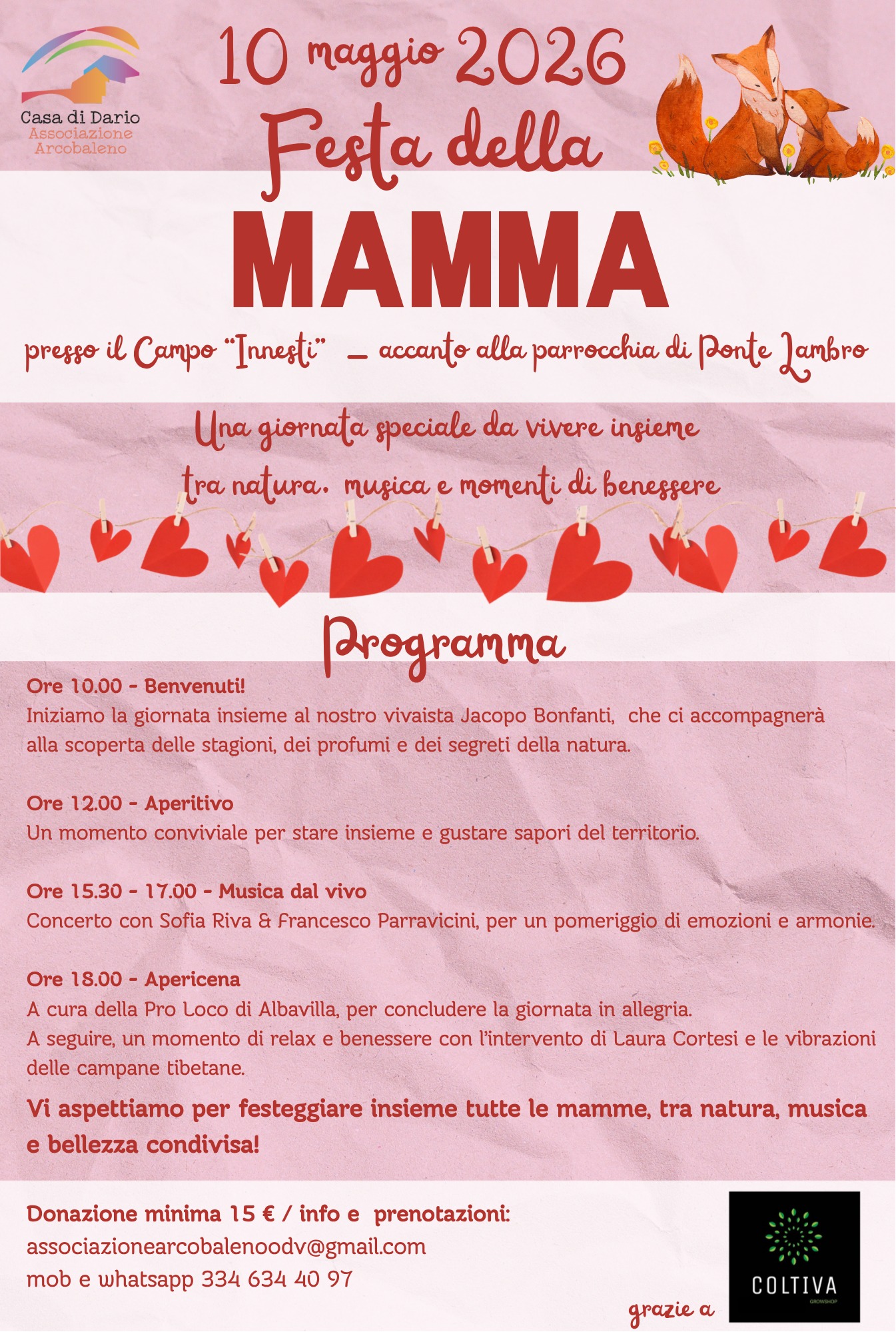 Festa della Mamma tra fiori, sapori e musica